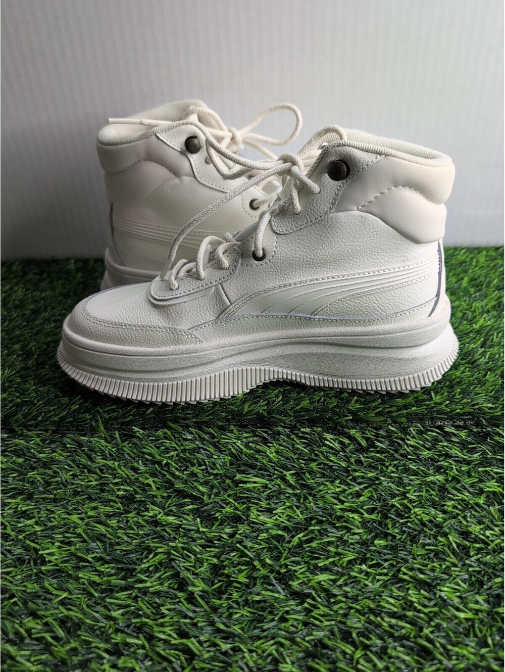 PUMA Mayra Lace Up High Top Womens Off White Sneakers Casual Shoes 39231603 - Picture 7 of 15